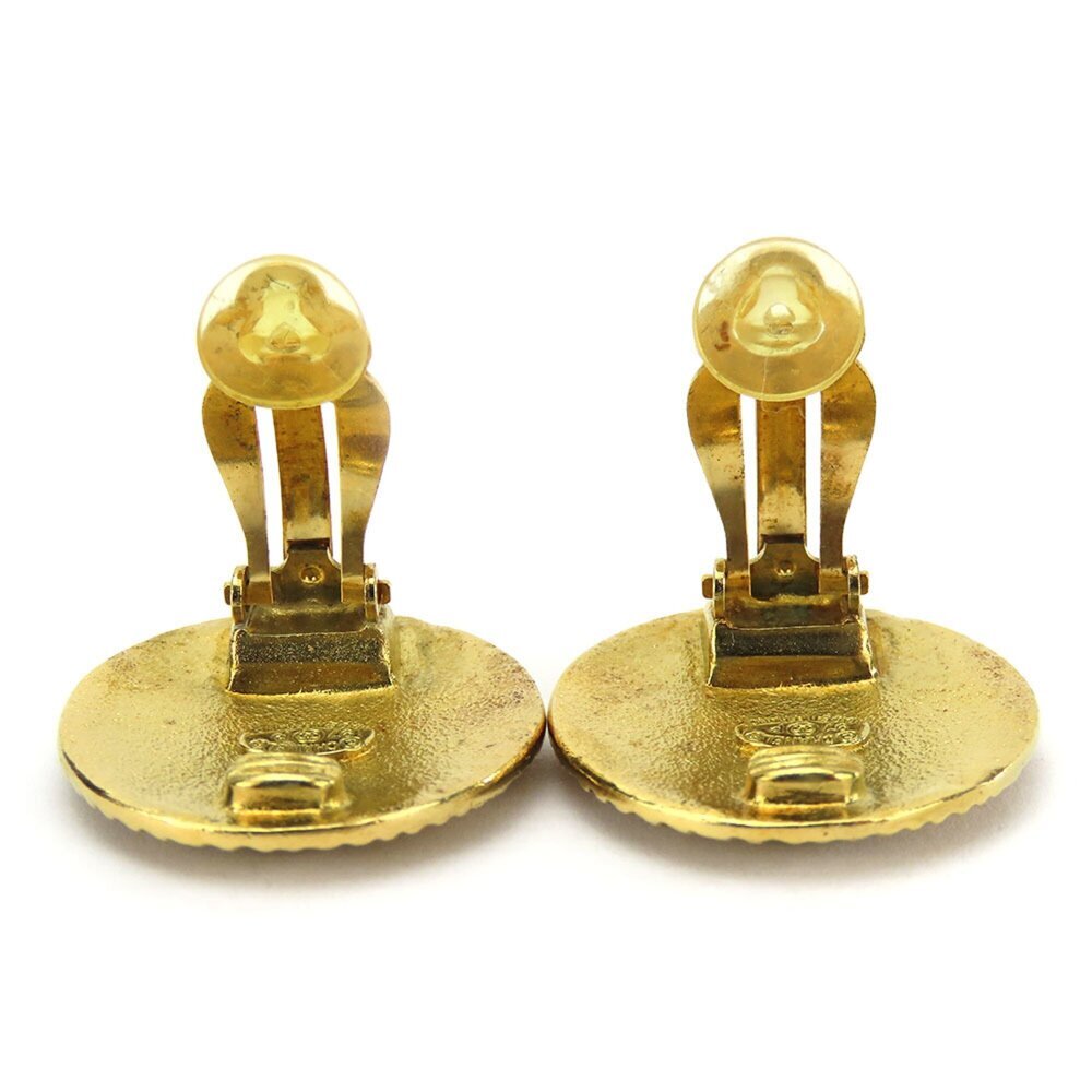 CHANEL Authentic Gold Logo Earrings - Picture 4 of 9